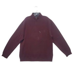 PENDLETON Mens XL/TG Burgundy 1/4 Zip Cotton Sweater